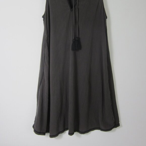 Lou and Grey  Womens S Tunic Shift Dress Sleeveless Tassels Gray Embroidered - Picture 11 of 11